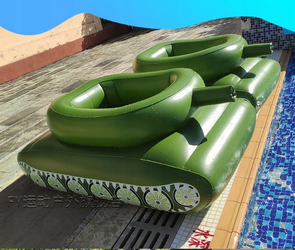 Bouée Tank Gonflable Géante 110x85x47 Cm - Avec Canon à Eau, Trous Pour Jambes, En PVC 0,25 Mm, Pour Enfants, Fun Et Durable