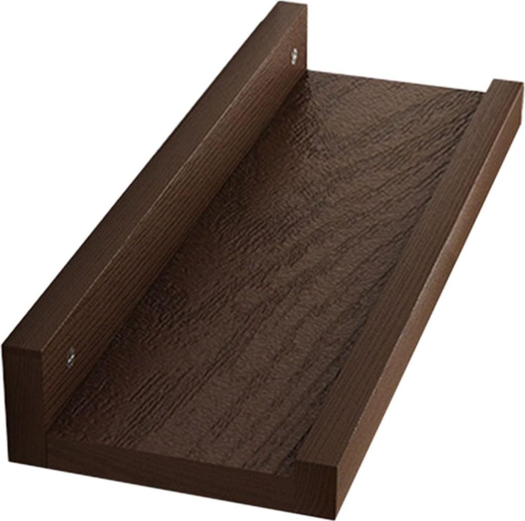 12 x 5 Zoll große schwebende Regale für die Wand – schwebendes Regal aus Holzwerkstoff mit Rand – Braun