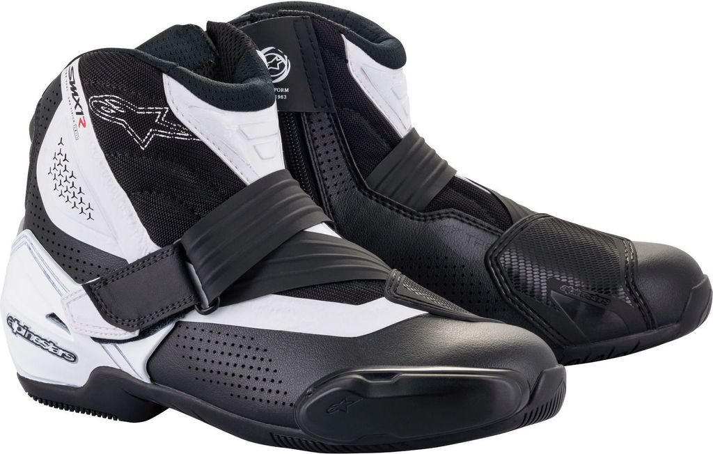 Alpinestars SM-1 R V2 Vented Motorradschuhe, schwarz/weiß, 47