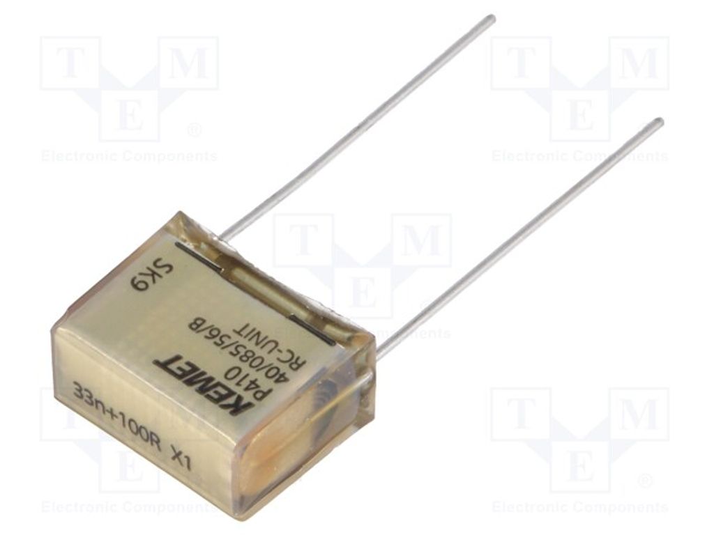 1x Kondensator: Papier ±20% 33nF THT 15,2mm 300VAC X1 Serie: P410 P410QS333M300AH