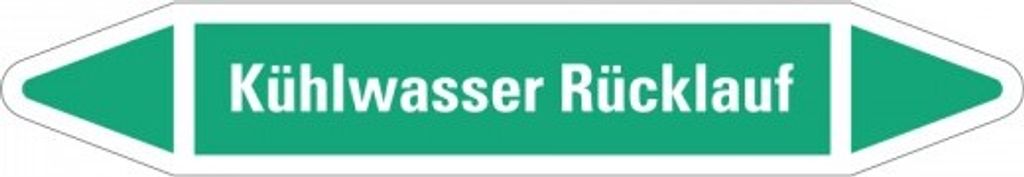 Dreifke Aufkleber I RKZ-Etikett Kühlwasser Rücklauf, grün/weiß, für Ø 25-40m...