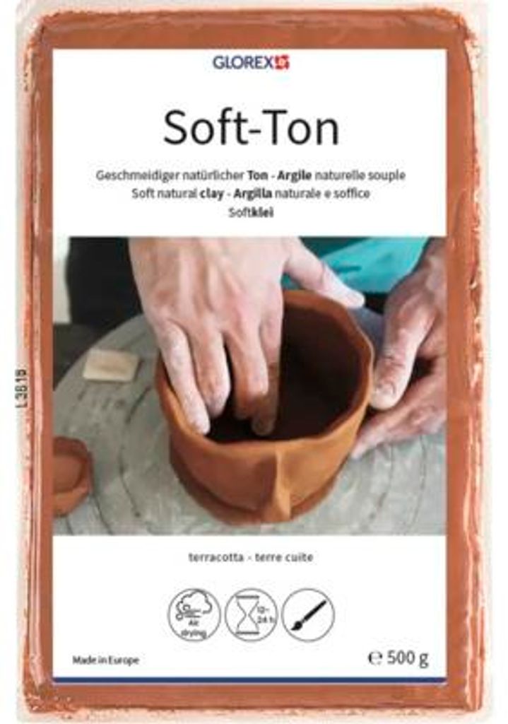 Soft-Ton Modelliermasse gebrauchsfertig weich lufthärtend terracotta 500 g