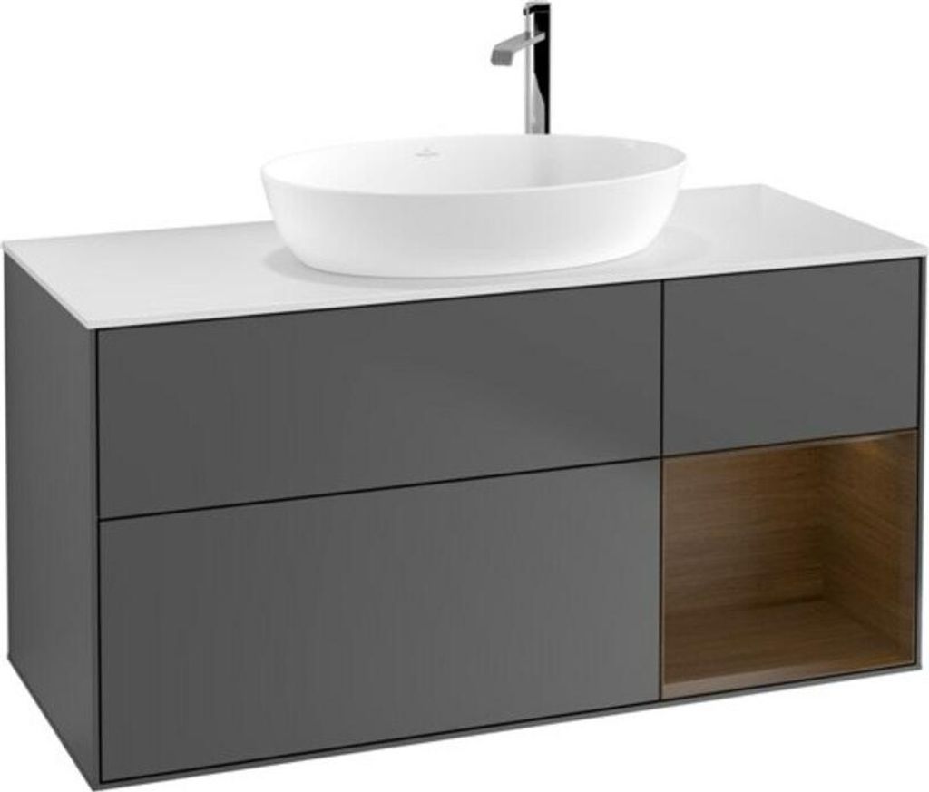 V&B Waschtischunterschrank Wandbeleuchtung Finion 120cm, Pl wh. m, Reg wal ven, Anthrac. m