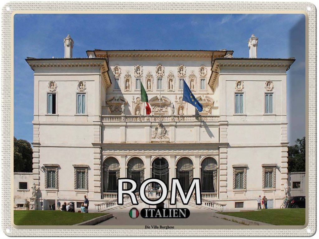 vianmo Blechschild 30x40 cm Rom Italien Die Villa Borghese Bildmotiv Reisemotiv Abenteuer Reisen