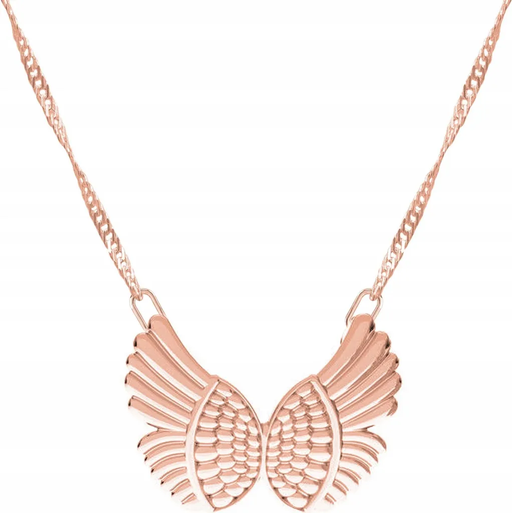 Collana Ali Angelo Argento 925 Placcato Oro | Gioiello Wing Elegante