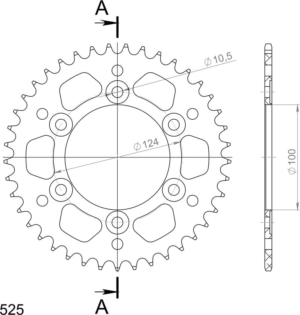 Supersprox Alu-Kettenrad 525 - 41Z (schwarz) Produktbild 