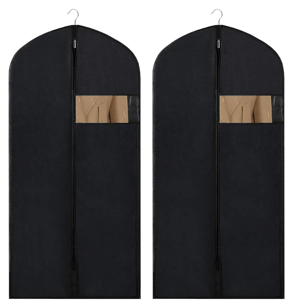 Housses pour costumes 120 x 60 cm - Lot de 2 avec fermeture zippée