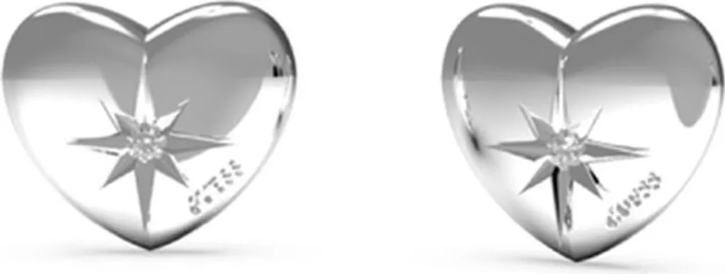 GUESS Basic - Orecchini a cerchio in argento con logo piatto
