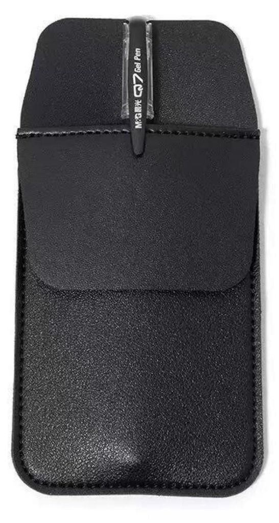 schwarzer Premium-Stiftehalter aus Kunstleder, Organizer für Hemden, Laborkittel, Hosen, Federmäppchen, Schreib- und Korrekturutensilien