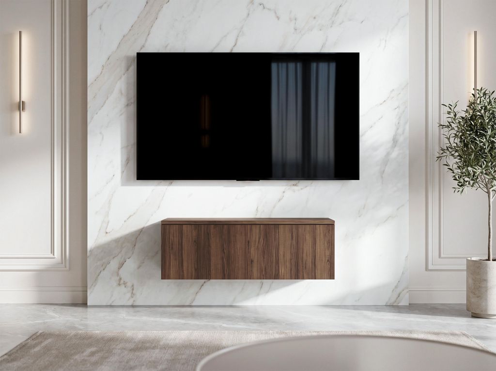 AX LIVING Barvo 100 TV Kommode Lowboard Dunkelbraun Produktbild 