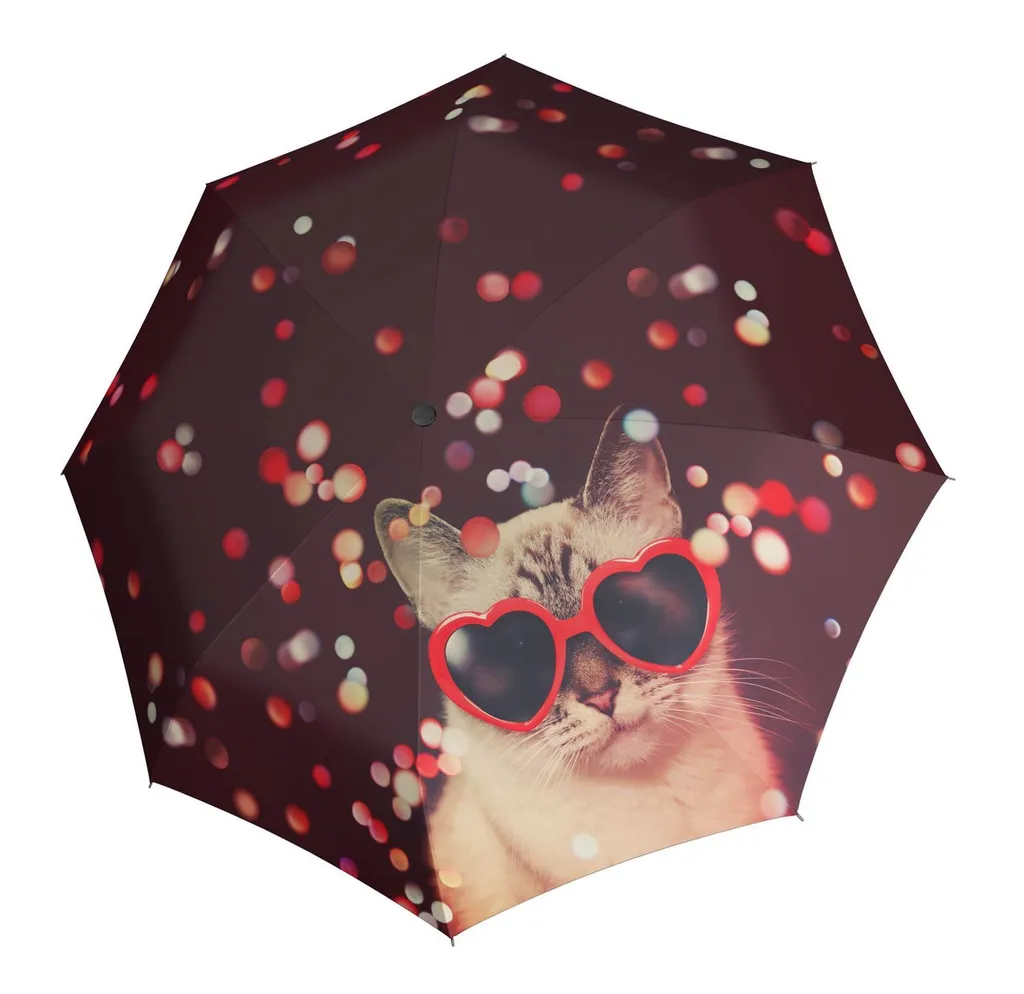 Grand Parapluie Cloche Automatique Motif Chat Modern Art Multicolore