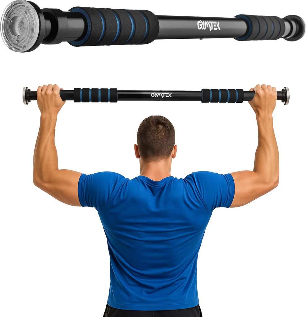 Gymtek Klimmzugstange für Türrahmen - von 63 bis 100 cm - Pull Up Bar, Indoor Reckstange, Klemmstang für Klimmzug - Home Gym, Fitness, Kraftt...
