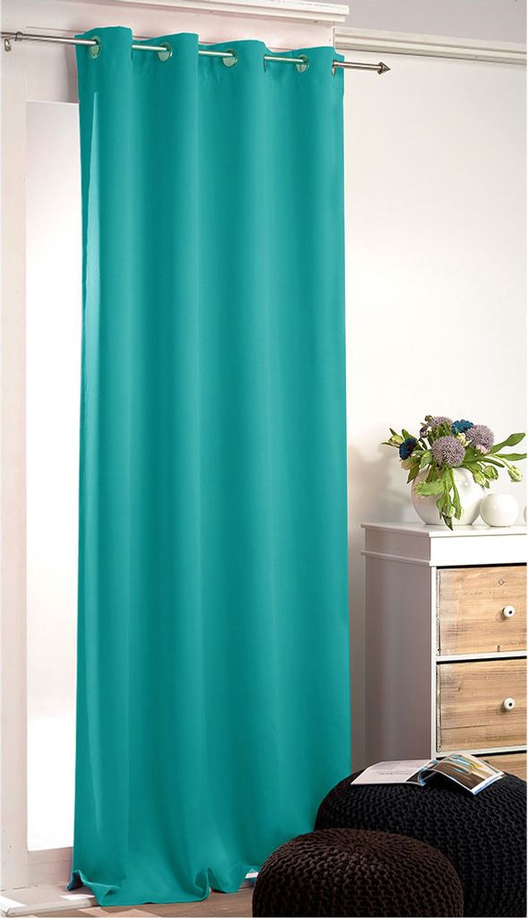Verdunklungsgardine mit Ösen (Türkis), Größe: 270x235cm