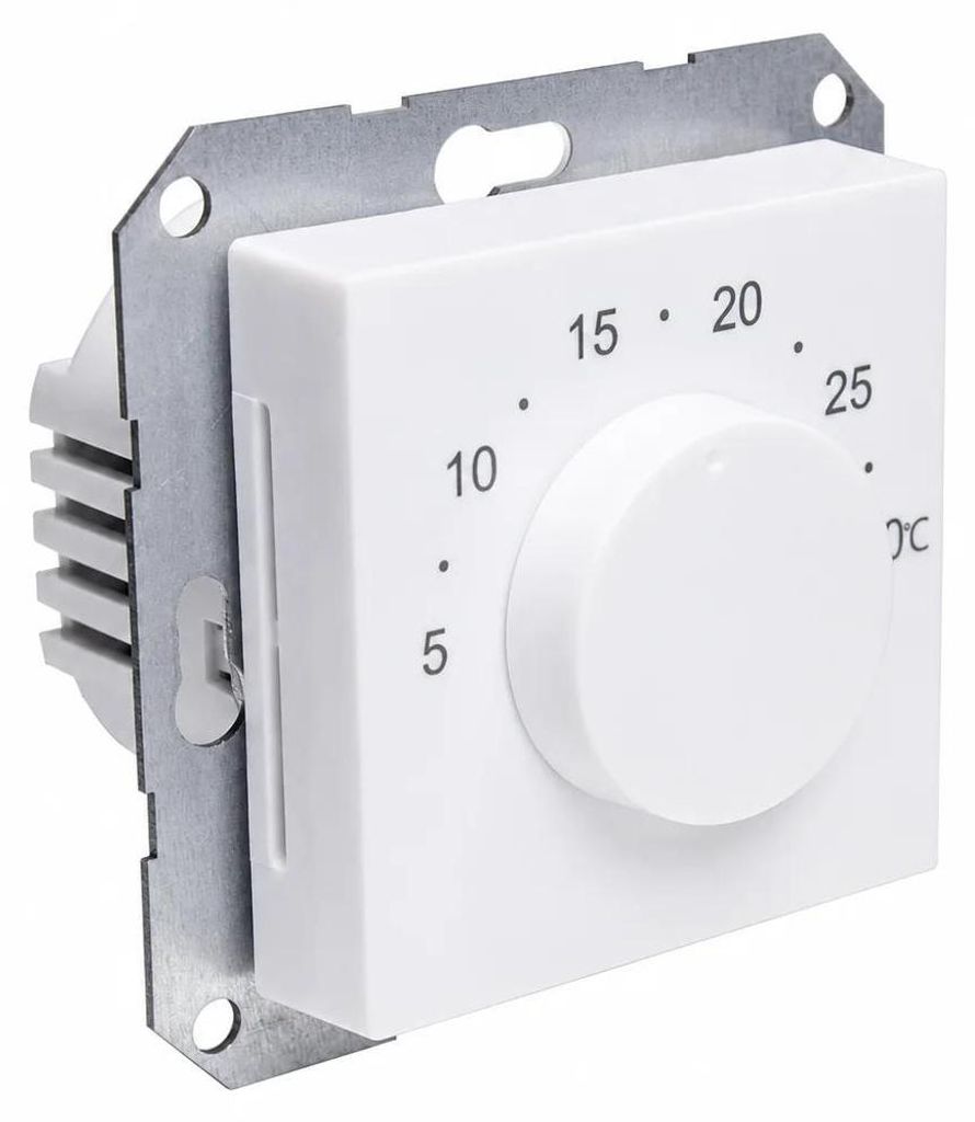 Salus Raumthermostat mit Drehregler, 55x55mm, 230V, Unterputz, RAL9010, 1 Stk.