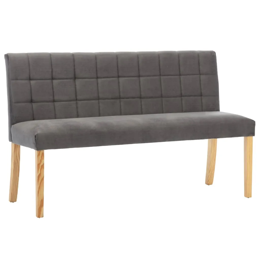 Banc de Lit 140 cm Gris en Velours Doux - Banquette Design vidaXL Chic