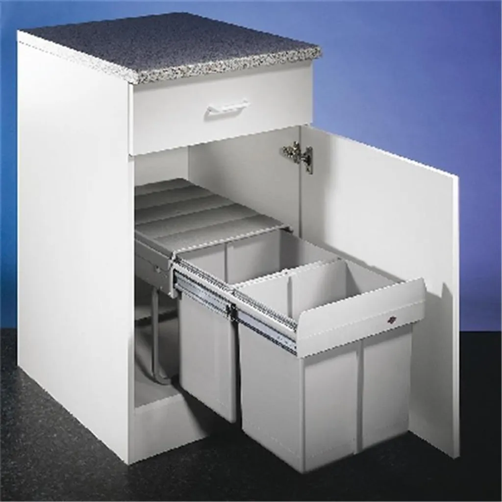 Collecteur de Déchets Design Alu Gris - Poubelle Double Hailo 2 DS 30L
