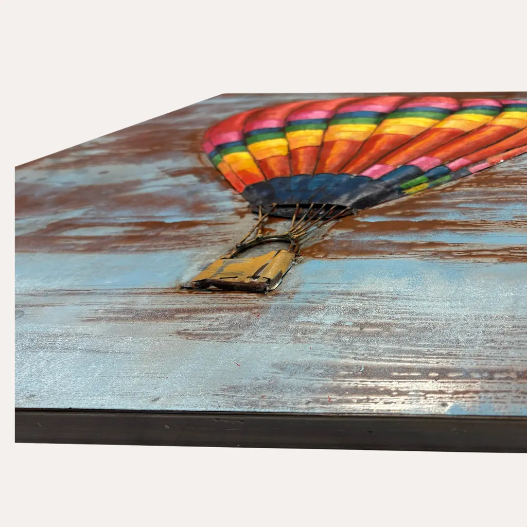Tableau en fer montgolfière multicolore en relief 3D pour salon moderne