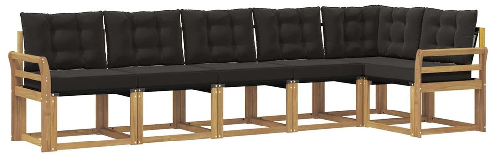 vidaXL Outdoor-Sofagarnitur mit Kissen 6 pcs Weiß und Schwarz