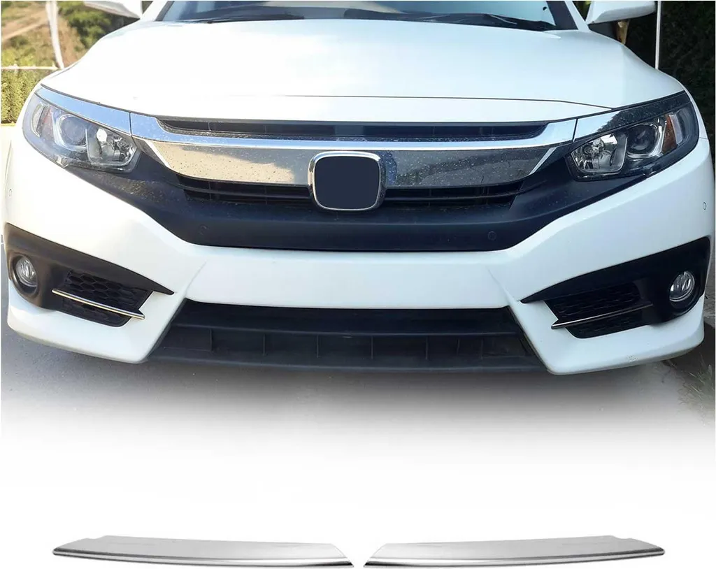 Cornice del faro fendinebbia per Honda Civic X 2016-2021 cromo notchback