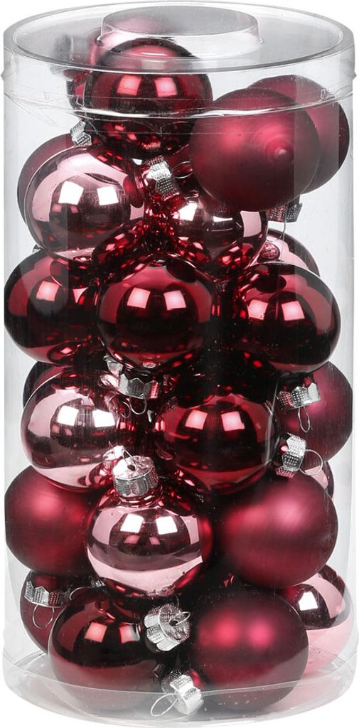 Weihnachtskugeln Glas 4cm, 30 Stück, Farbe:Berry Kiss ( Produktbild 