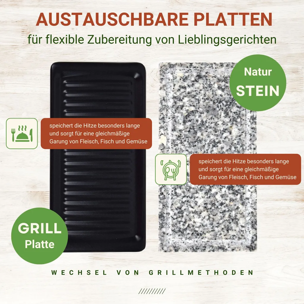 Grill Raclette Compact 2 Personnes avec Surface de Cuisson Modulable - 12