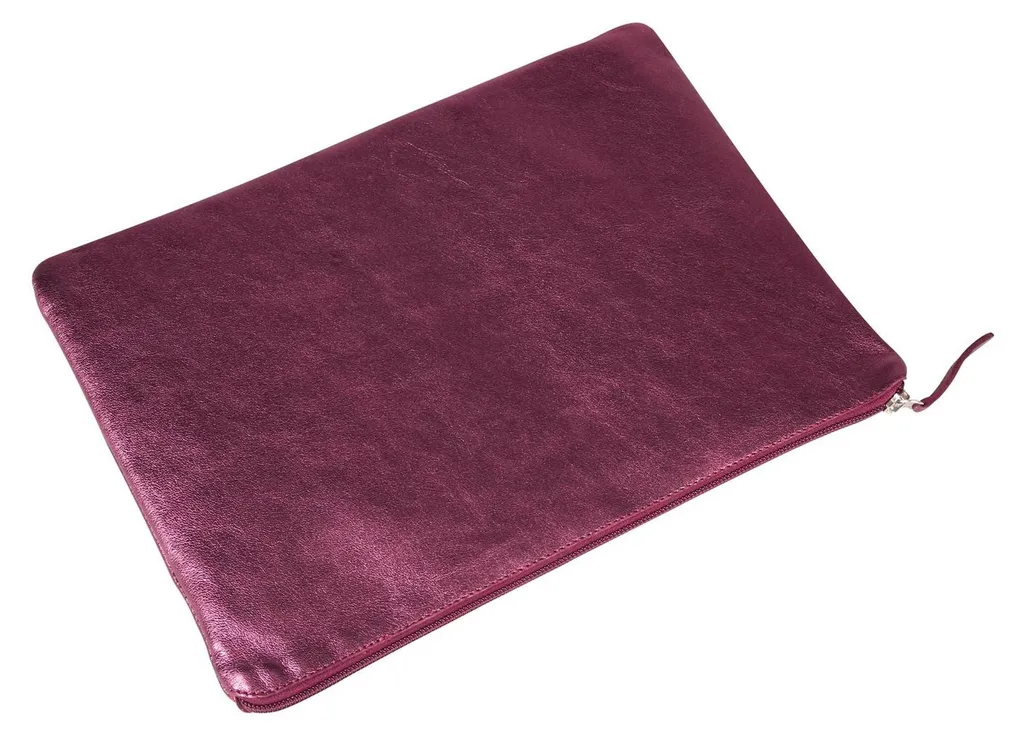 Protégez vos documents A4 avec cette pochette plate cuir cerise 23x32