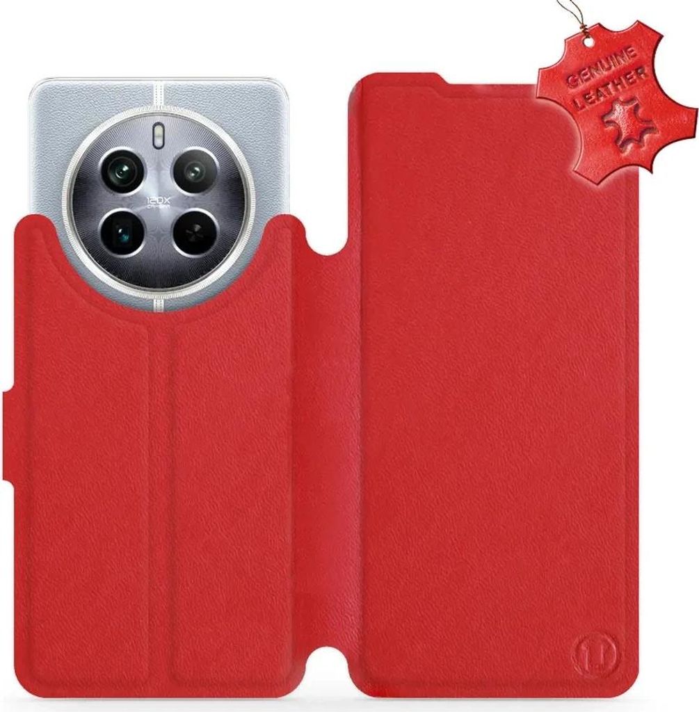 Echtleder Handyhülle für Realme 12 5G, Mobiwear Leather, Rot