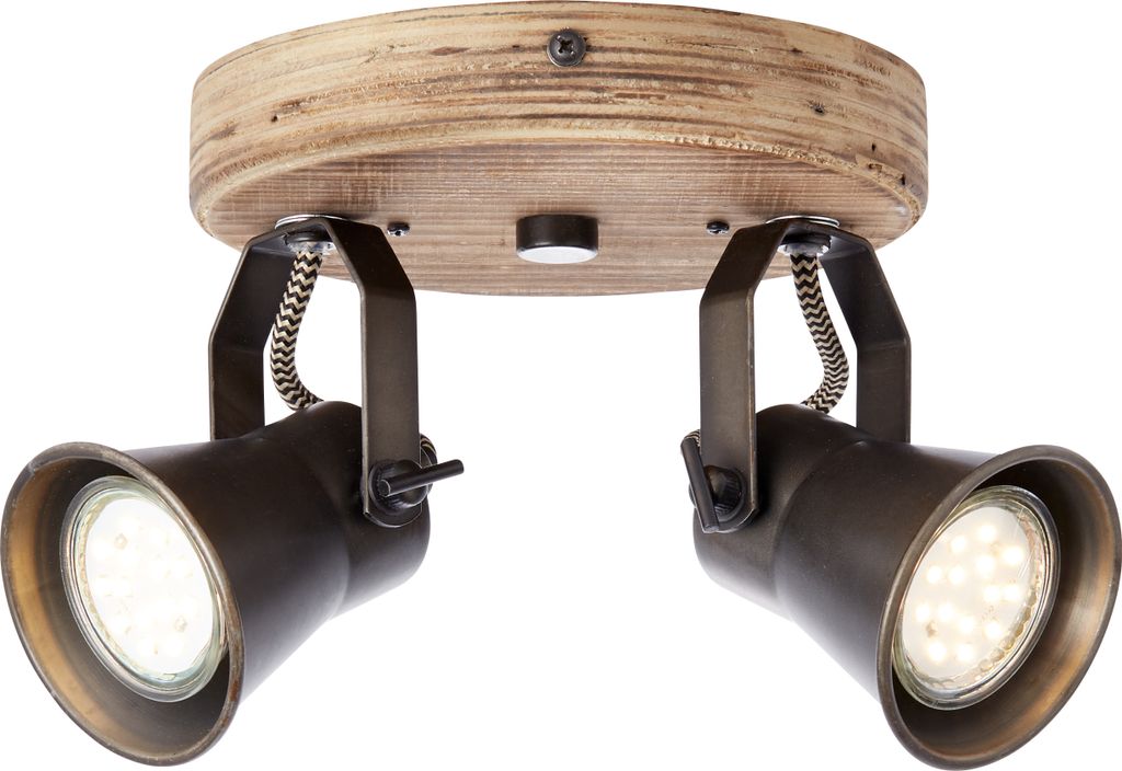 BRILLIANT Spotrondell, 2-flammig Seed schwarz IP20 GU10 5 Watt dimmbar g. f. LED-Leuchtmittel