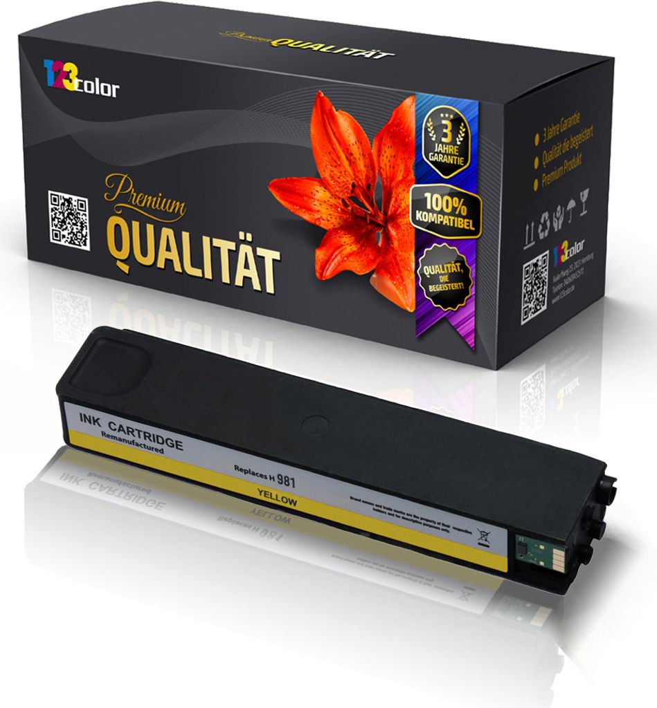 Kompatible Tintenpatrone für Troy PageWide 556dn SecureUV J3M70A 981A Gelb Yellow - Office Light Serie