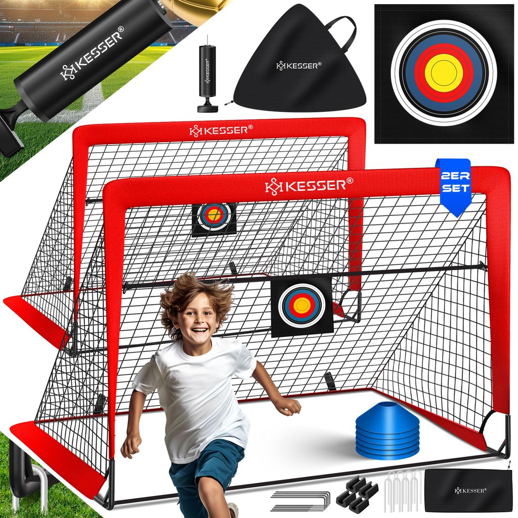 Set di 2 porte da calcio KESSER® | Fantastico regalo per Immagine del prodotto 