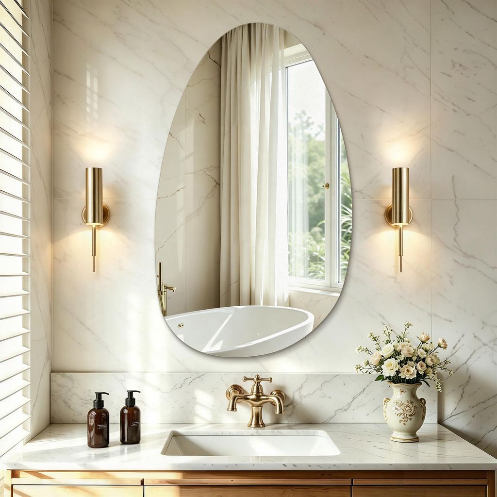 S'AFIELINA miroir mural asymétrique 85×50 cm sans cadre Image du produit 
