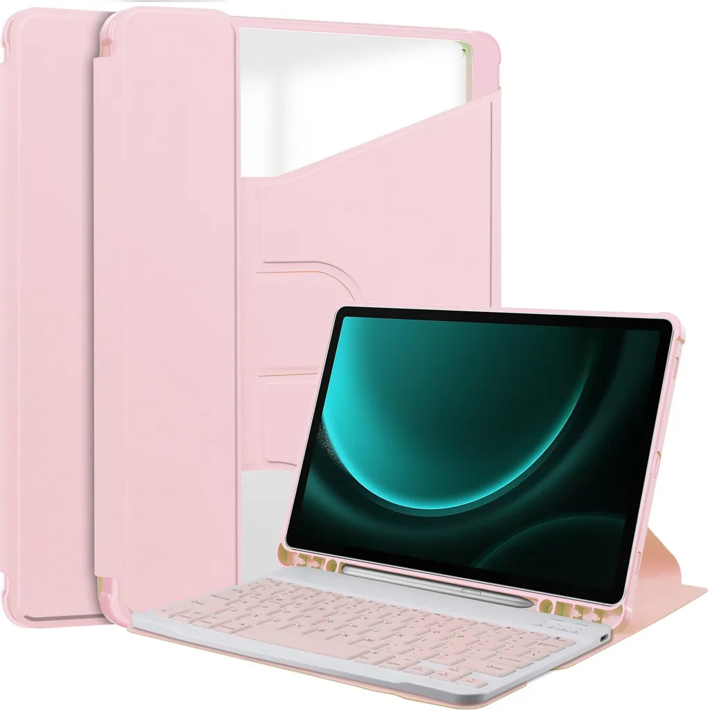 Cover Tastiera Lenovo Tab M11 Rotazione 360° - Case Professionale Rosa