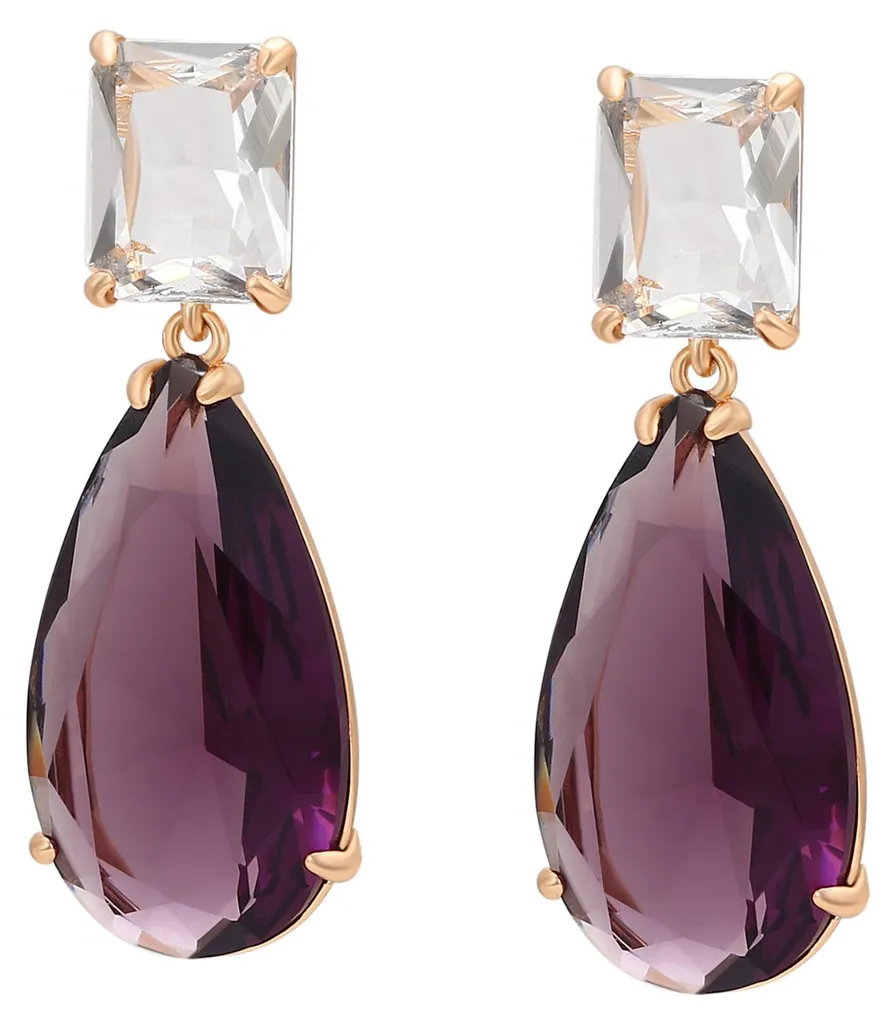 Boucles d'oreilles NAHIMA or rose et violet légères et sans nickel