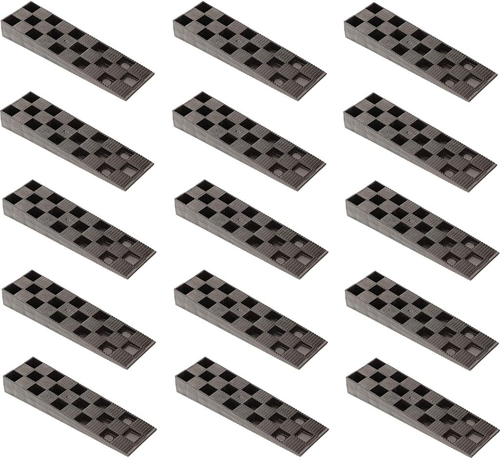 KOTARBAU 50er Set Montagekeile Kunststoff 150 x 44 x 20 mm für Fenster Türen Türzarge Fensterrahmen Schwarz