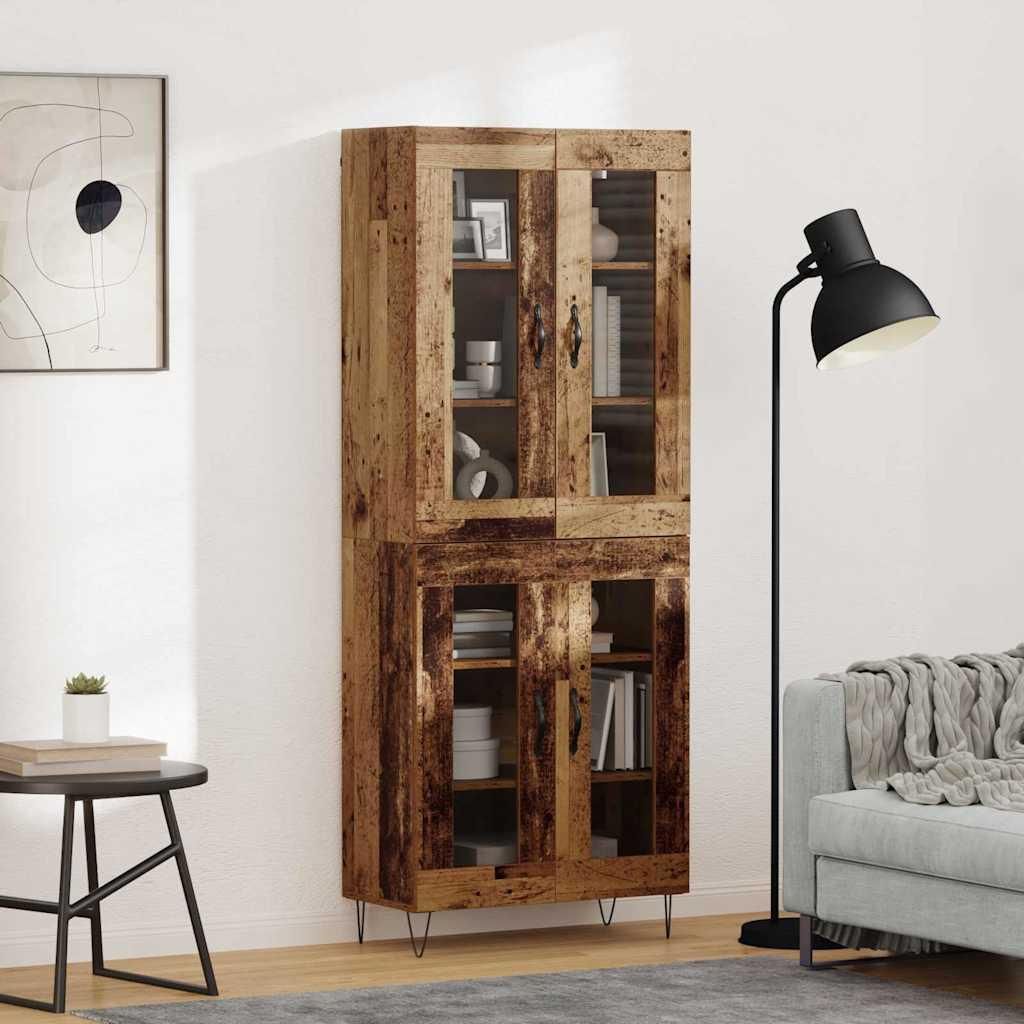 vidaXL Highboard Altholz 69,5 x 34 x 180 cm Holzwerkstoff