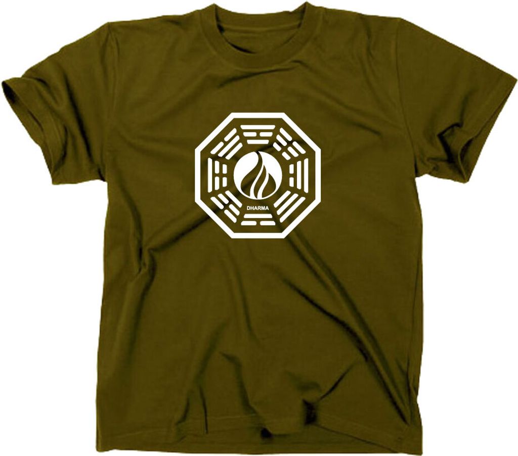 Styletex23 T-Shirt Lost Die Flamme Logo Dharma Initiative, oliv, XXL