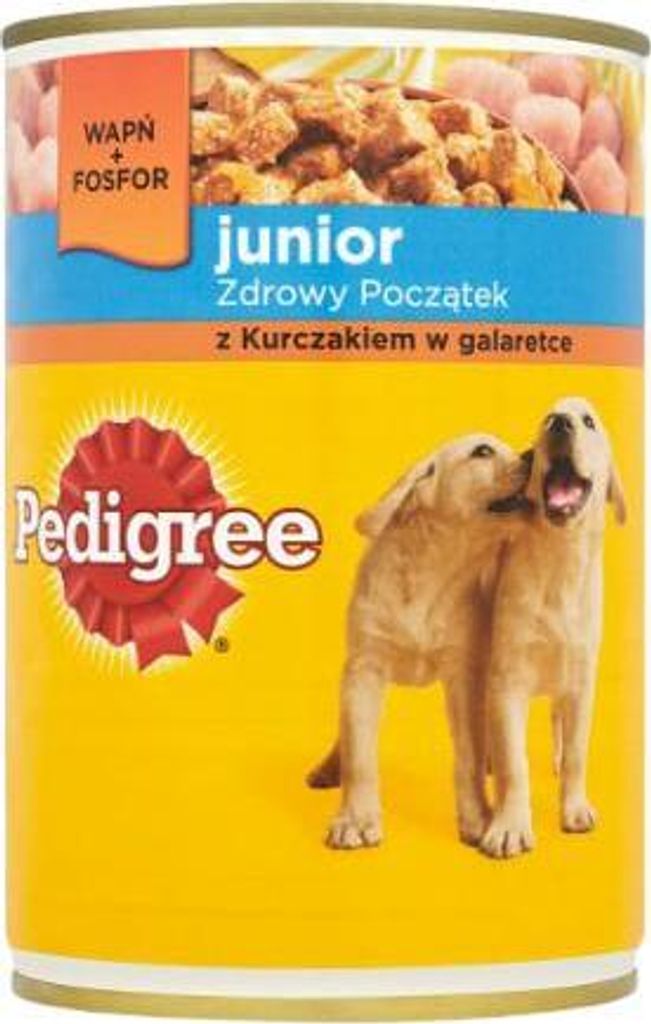 Pedigree Junior Dose - Nassfutter für Hunde mit Huhn in Gelee 12x400g