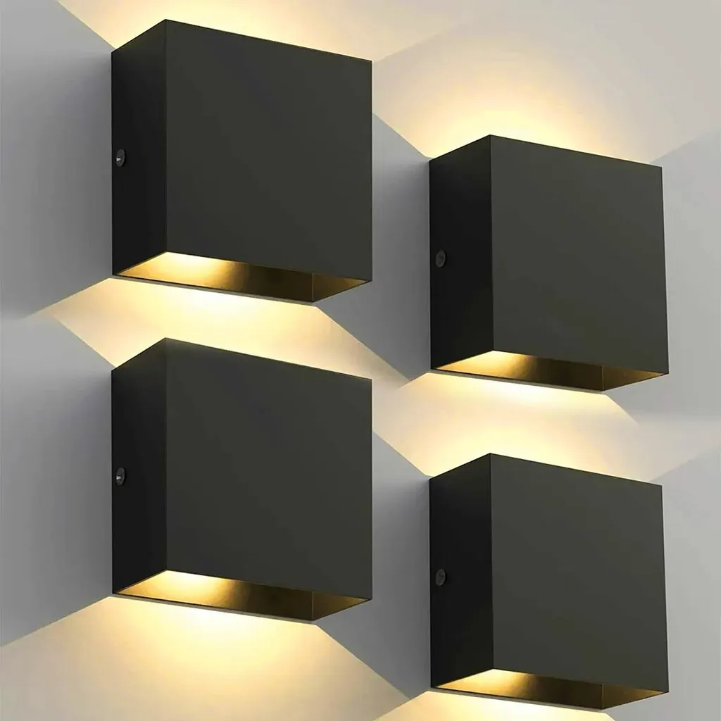 Luminaire mural intérieur LED noir lot de 4 pour salon et couloir 6W