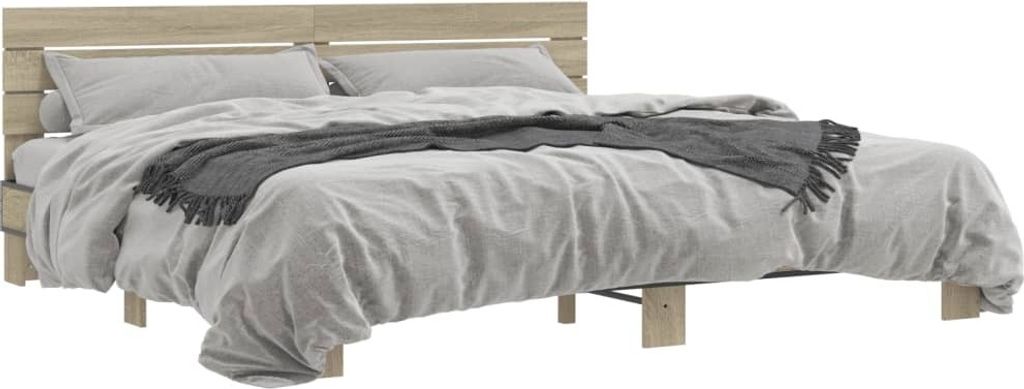 Maison Exclusive - Bettgestell Sonoma-Eiche 200x200 cm Holzwerkstoff und Metall