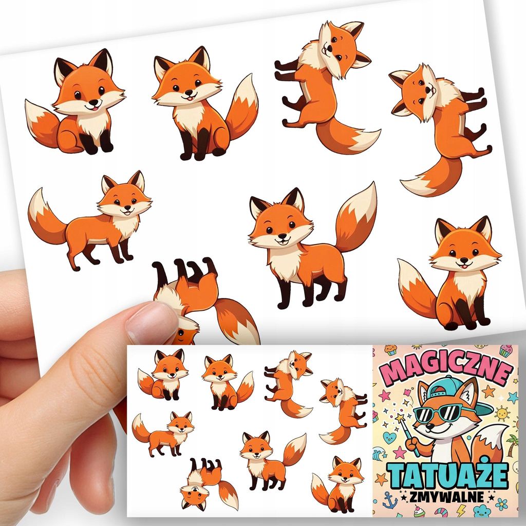 TATOUAGES EPHEMERES POUR ENFANTS - Animaux LISEK - 8 pcs Image du produit 