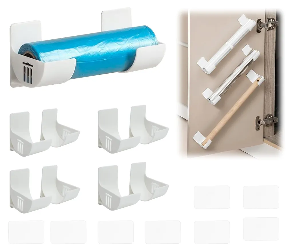 Organisateur pour portes de placards de cuisine avec fixation adhésive