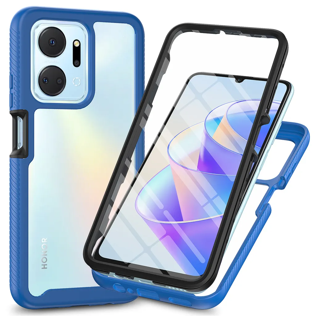 Custodia Honor X7A 360 Gradi Blu Scuro con Protezione Schermo Integrata