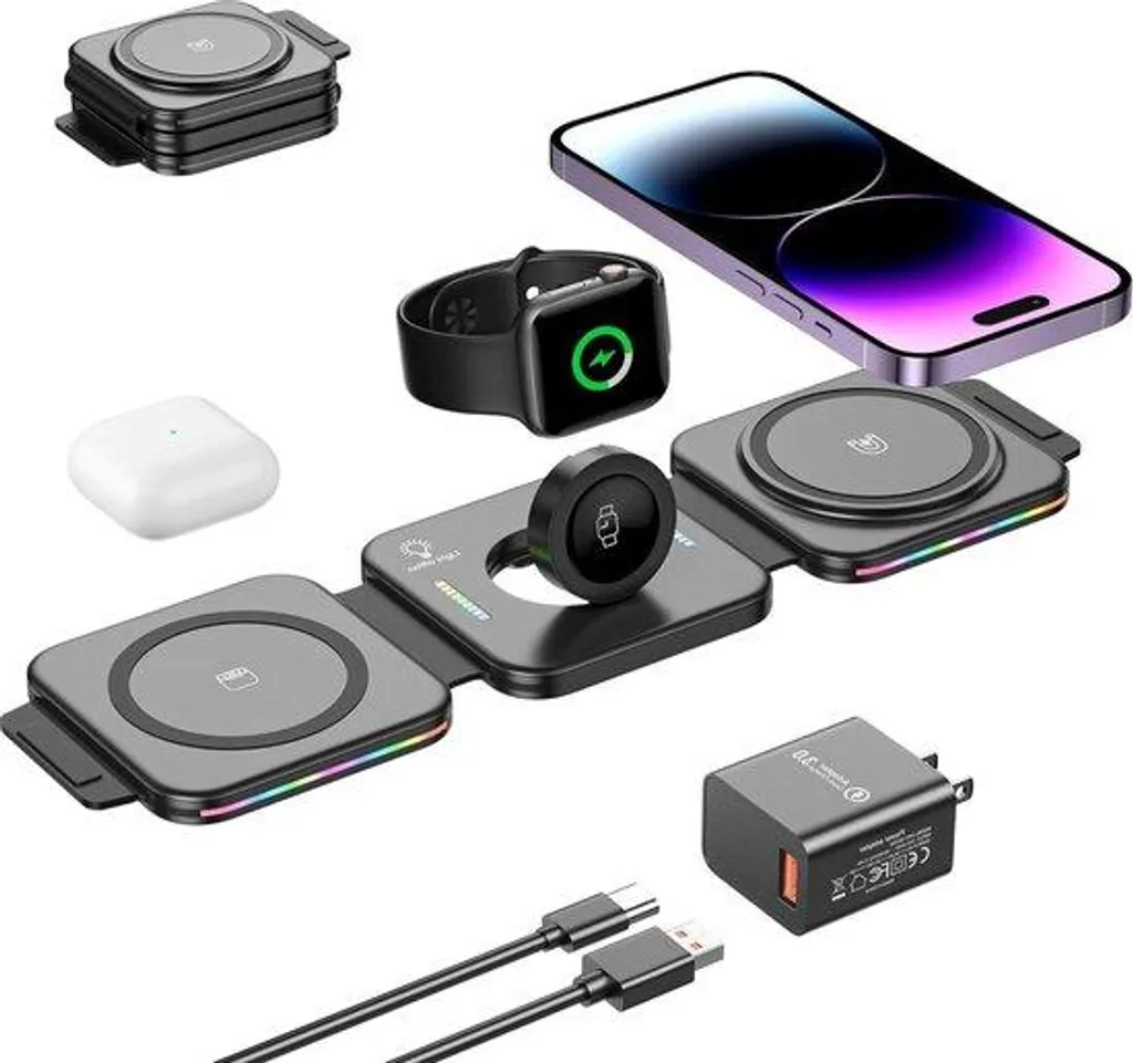 Chargeur induction pliable 3-en-1 : fini les câbles pour votre mobile
