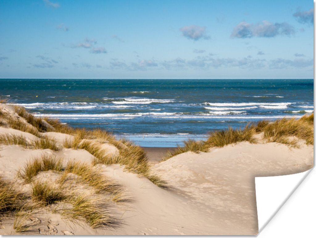 MuchoWow Poster Nordsee hinter den Dünen 80x60 cm - Kunst für zu Hause