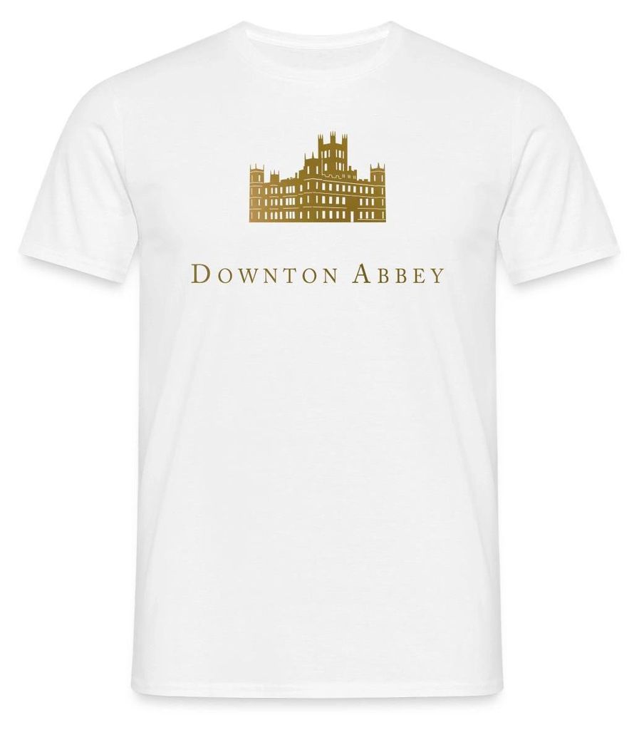 Spreadshirt Downton Abbey Highclere Castle Männer T-Shirt, XL, Weiß