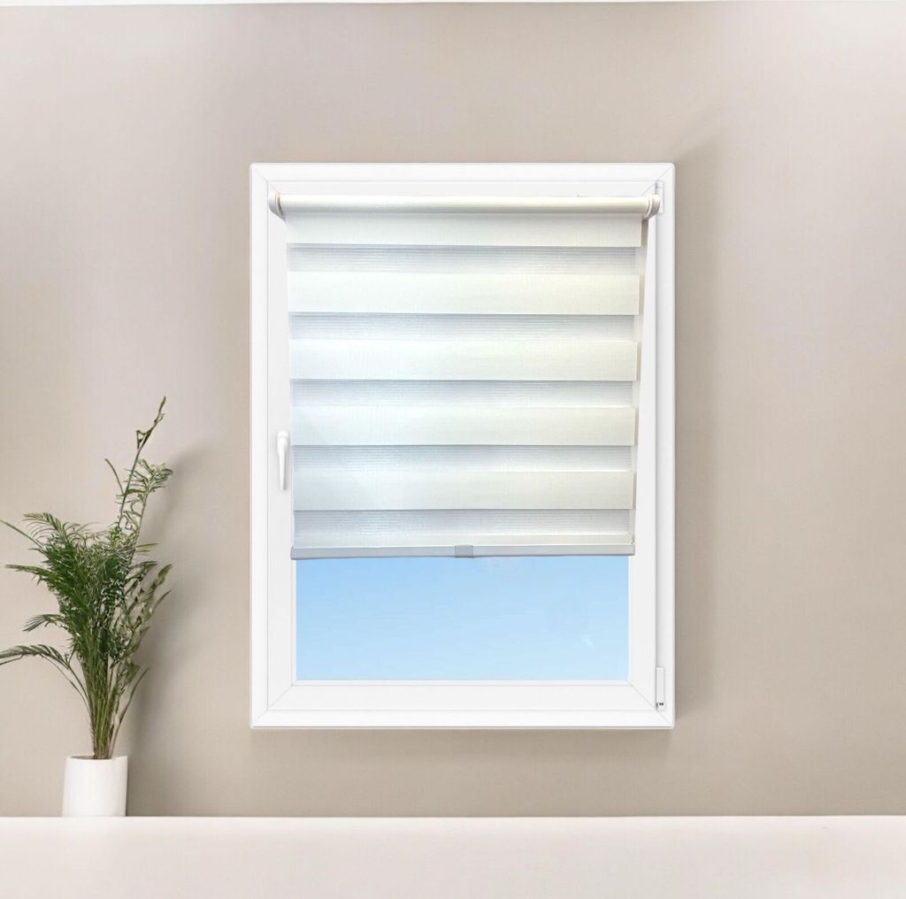 TEXMAXX Doppelrollo Klemmfix 70x220cm Weiss - Ohne Bohren Für Fenster