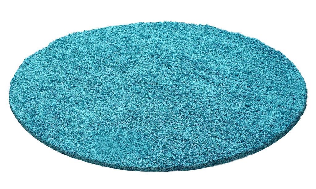 Hochflor Teppich LIFE Türkis 200 cm Rund