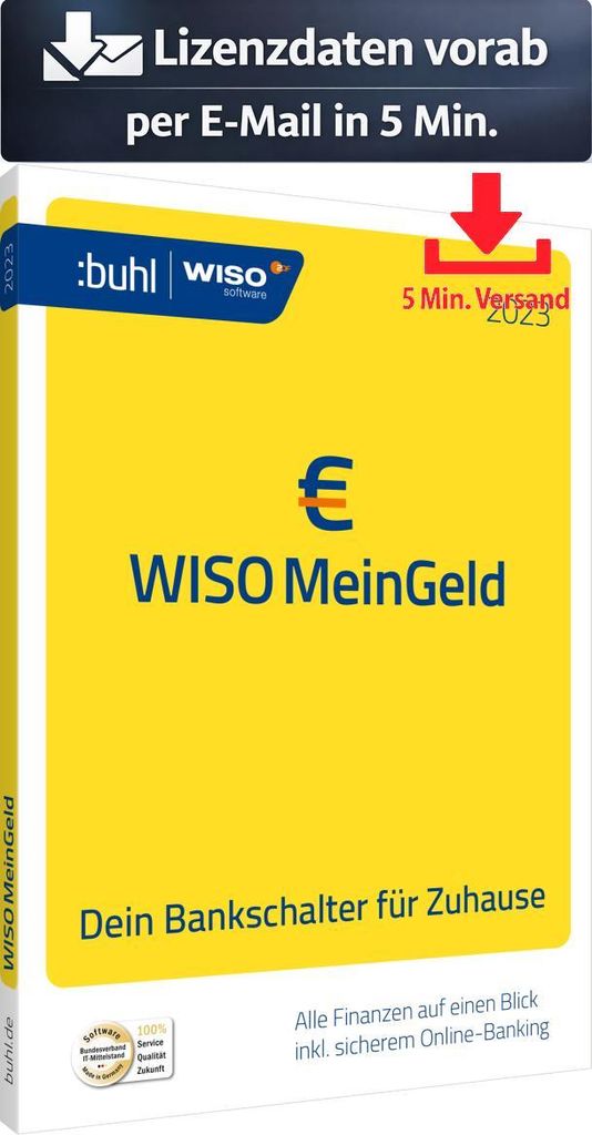 WISO Mein Geld 2023 (1 PC - perpetual) ESD Finanzen, Steuer Recht 5 Min. Versand als Download per Mail