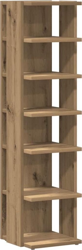 vidaXL Scarpiera rovere artigianale 28x27x102 cm Materiale Immagine del prodotto 