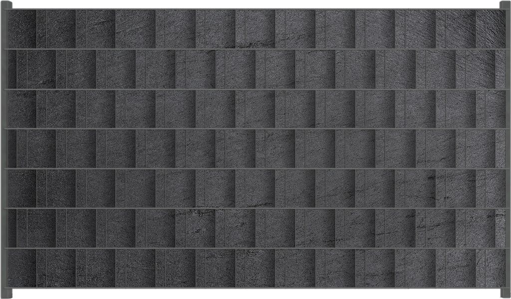 Wallario Zaunsichtschutz mit Motiv Schwarze Schiefertafel Optik - Steintafel für Ein- und Doppelstabmatten Zäune in der Größe 250 x 140 cm